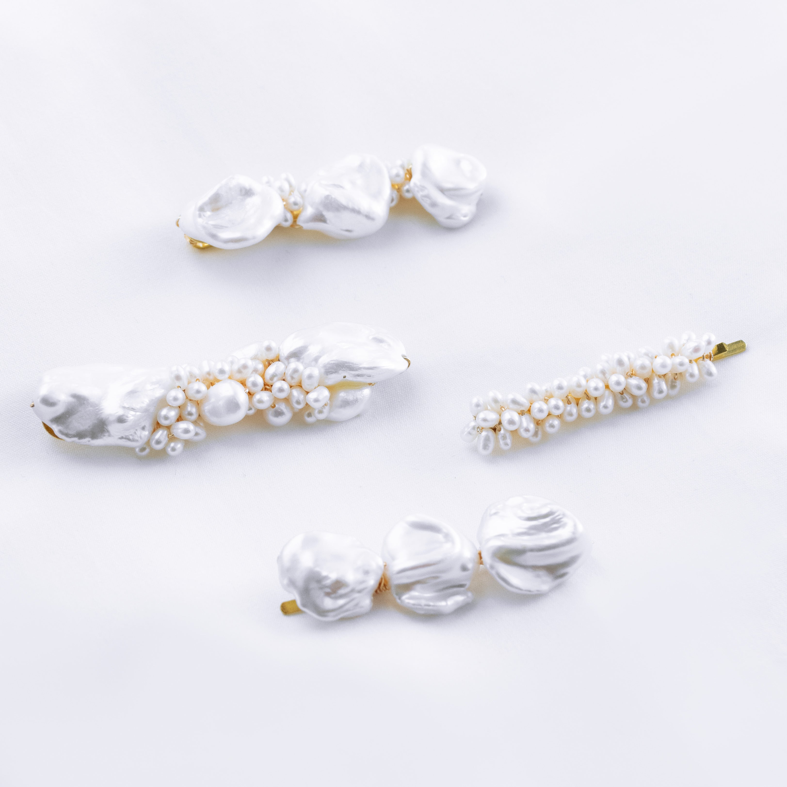 Baroque Pearl Bridal Hairslides from One Dame Lane Bridal Jewellery