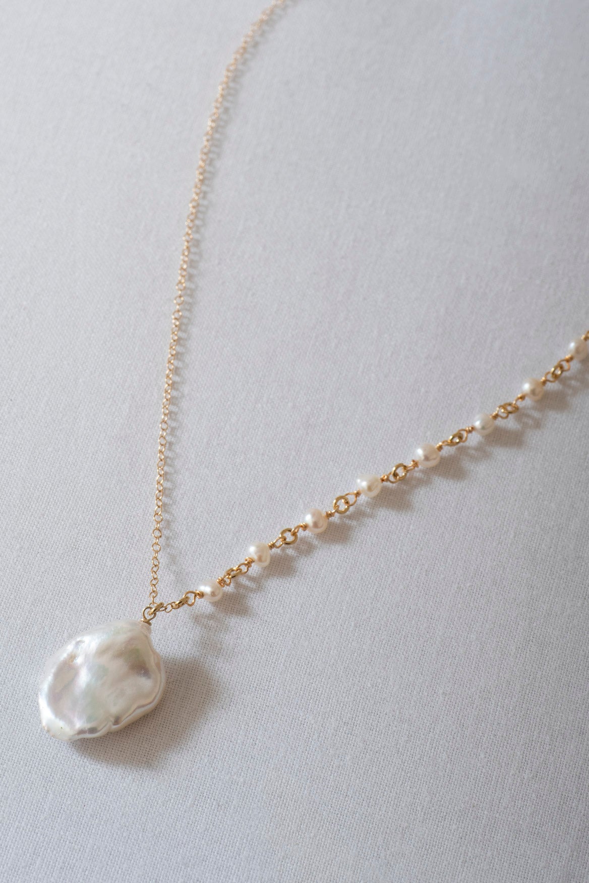 Coin Pearl and Freshwater Pearl Necklace from One Dame Lane Jewellery