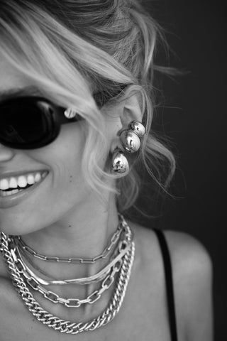 ROZ | MIDI HOOPS SILVER