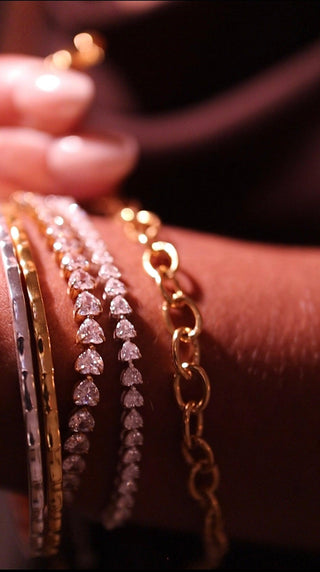 DIAMOND HEART | BRACELET [MINI-SILVER]