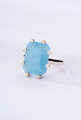 DONATELLA | AQUAMARINE SILVER RING