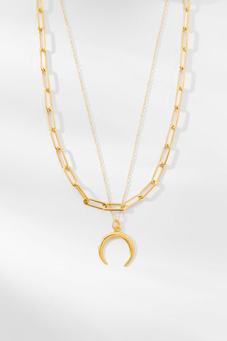 PAPERCLIP + WISH MOON NECKLACE | SET