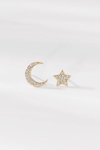 STAR AND MOON | STUD EARRING
