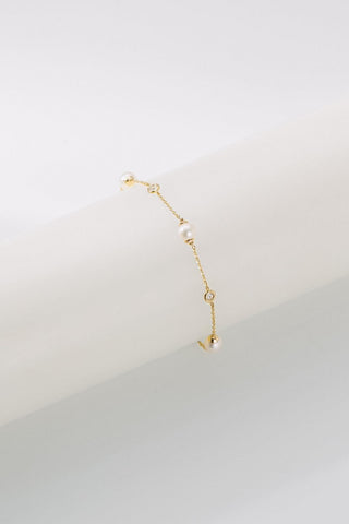 Perle Laval + Bracelet Triple CZ