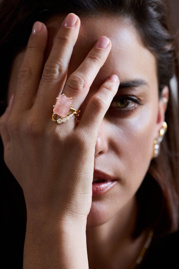 DONATELLA | ROSE QUARTZ RING
