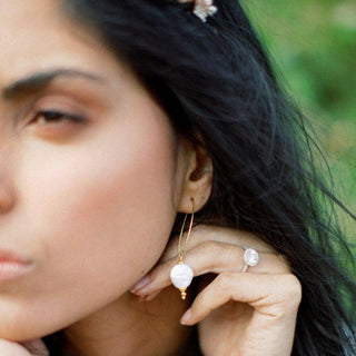 COIN PEARL | MARQUISE EARWIRE