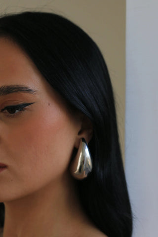 KIM | DROP EARRING LARGE SILVER
