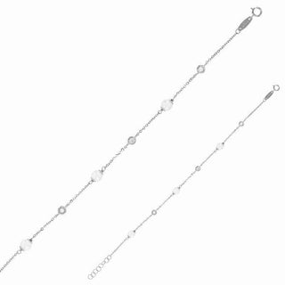 Perle Laval + Bracelet Triple CZ