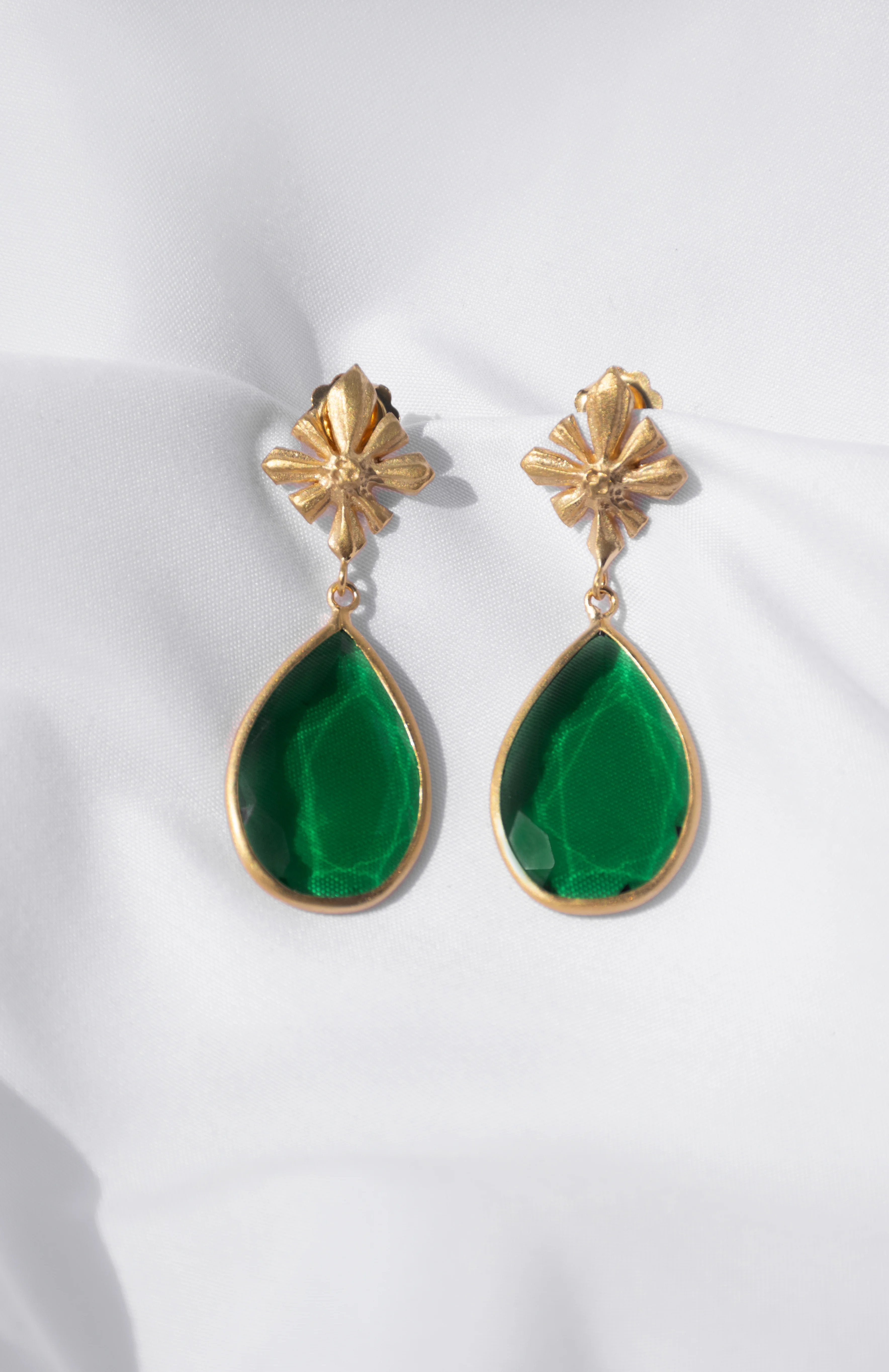 Emerald Green BRINCOS CORES Handmade Jewellery from One Dame Lane Ireland