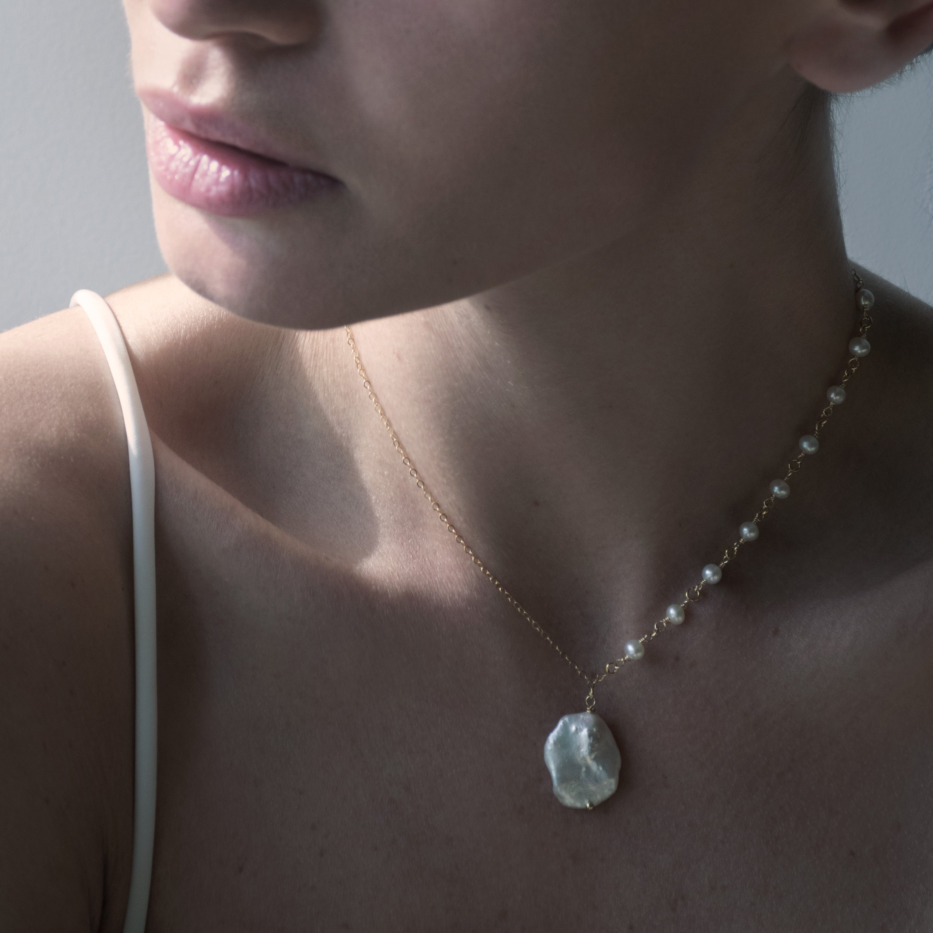COIN + FRESHWATER PEARL || NECKLACE