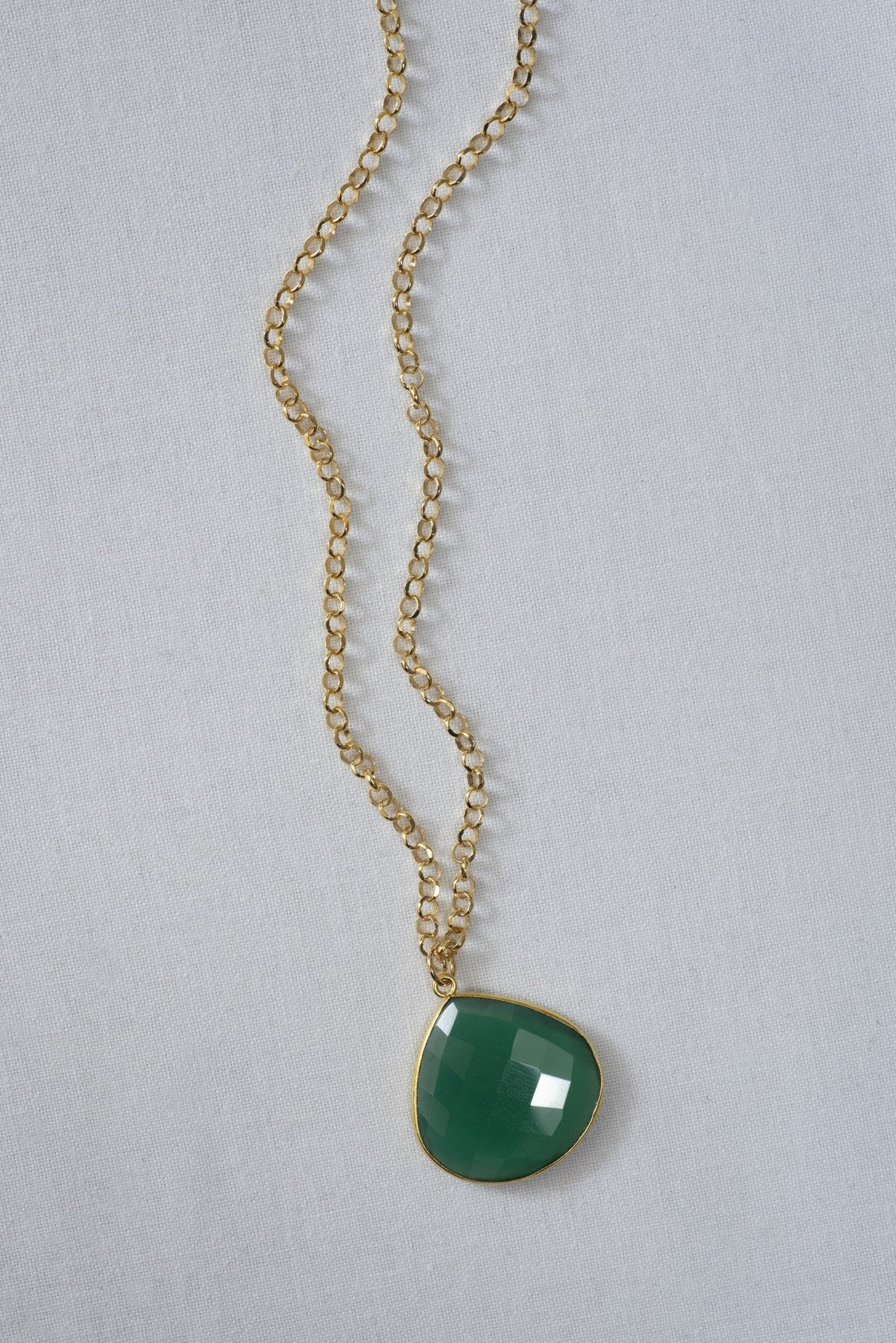 WISH MOON + GREEN ONYX NECKLACE || SET