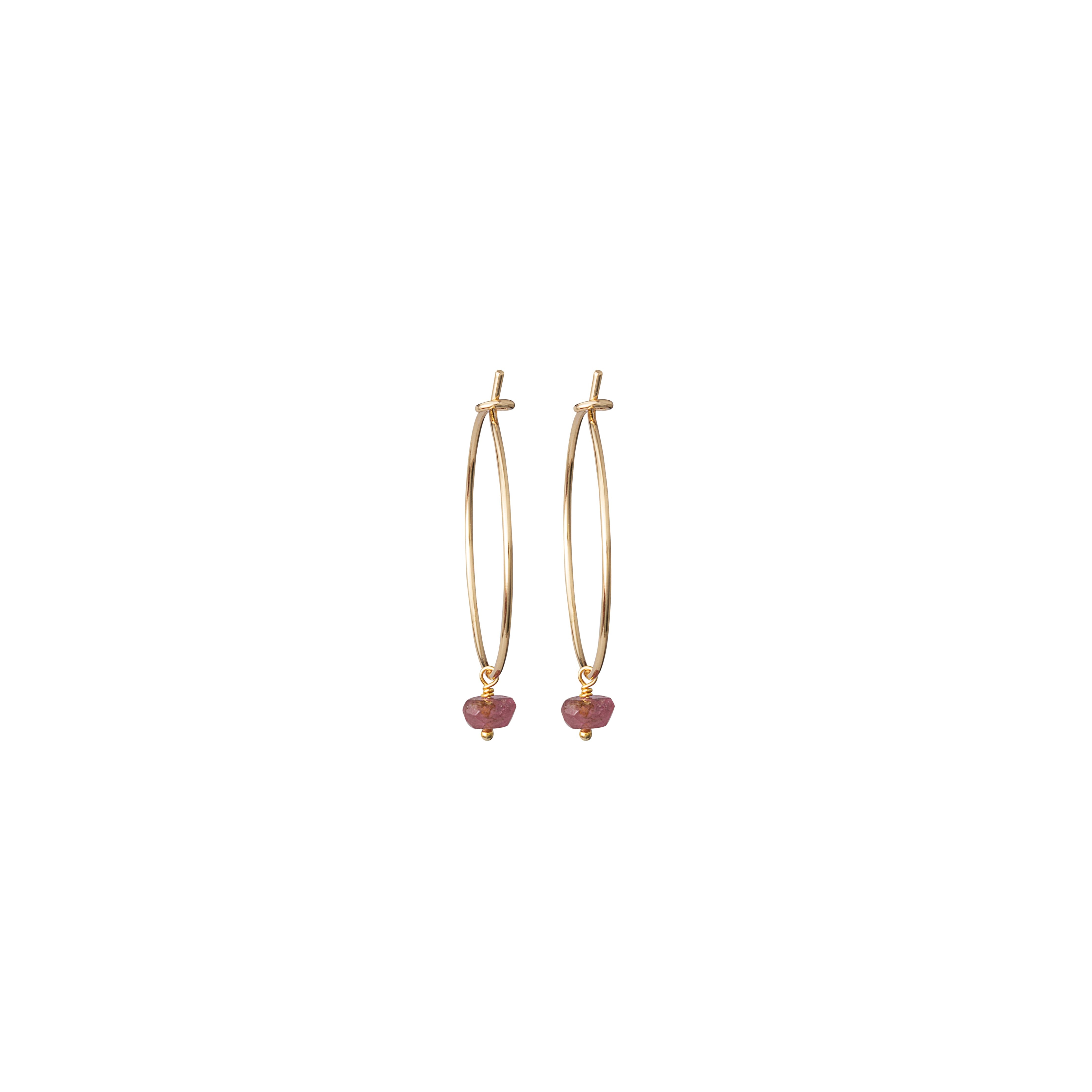 Delicate Hoops with mini Tourmaline