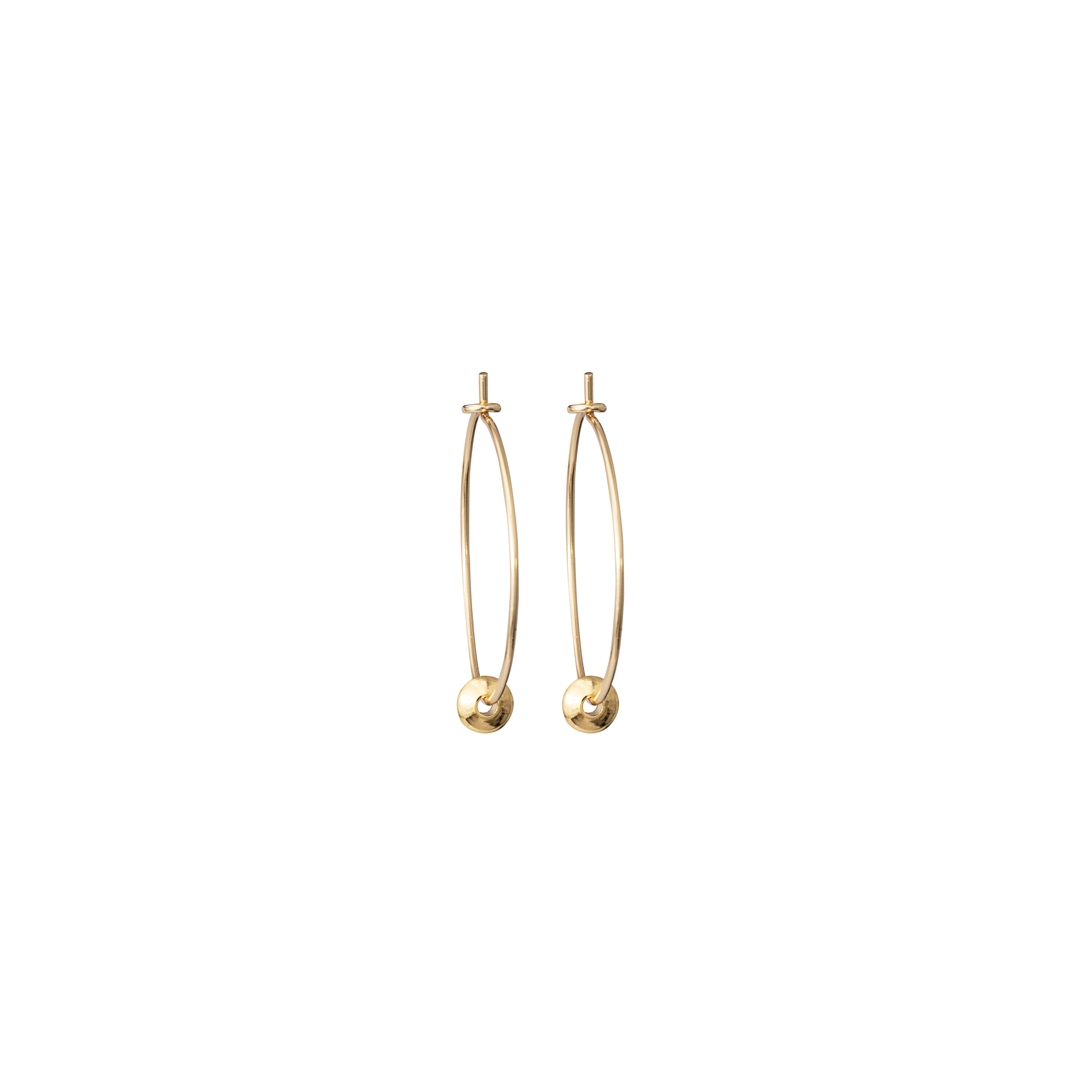 Delicate Hoops with mini Gold Disc